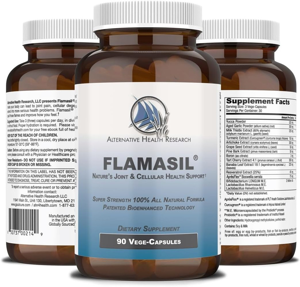 Flamasil- For Healthy Inflammation Response* | Multi-Herbal Pain Reliever* And Joint Aid | Bio-Enhanced Turmeric, Boswellia, Resveratrol, And More | 13-In-1 Superfood Antioxidants | 30-Day Supply
