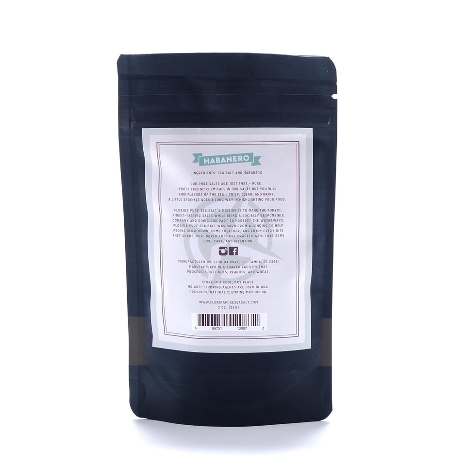 Florida Pure Garlic Sea Salt - 80+ Mineral Sea Salt, Natural, Unrefined, Non Iodized - For Baking, Cooking, Seasoning & Enhancing Taste - Rich Taste Flaky Sea Salt (3 Oz Pouch)