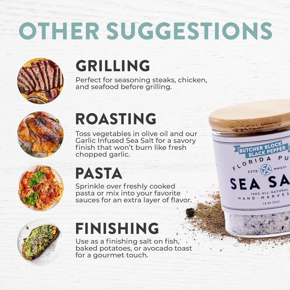 Florida Pure Herbs De Provence Sea Salt - 80+ Mineral Sea Salt, Natural, Unrefined, Non Iodized - For Baking, Cooking, Seasoning & Enhancing Taste - Flaky Sea Salt (1.75 Oz Jar)