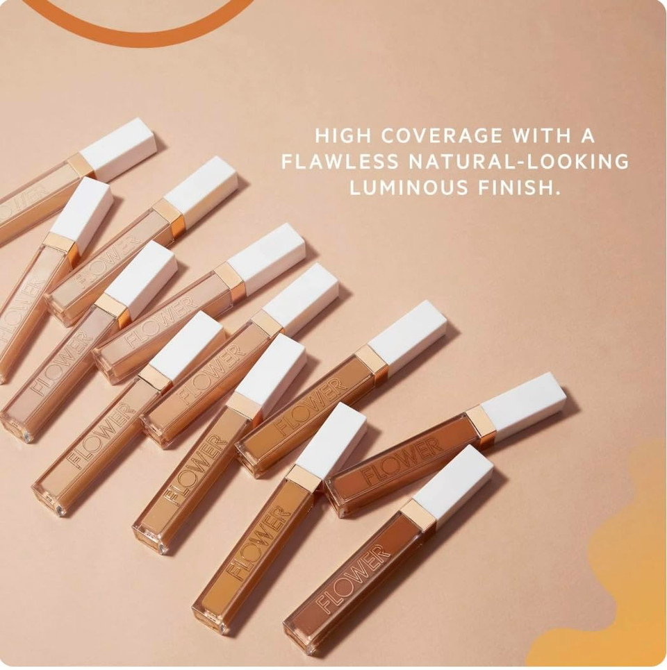 Flower Beauty By Drew Barrymore Light Illusion Full Coverage Concealer - Diffuse Dark Under Eye Circles + Blurs Blemishes - Weightless Formula + Crease Proof Makeup (Vanilla)