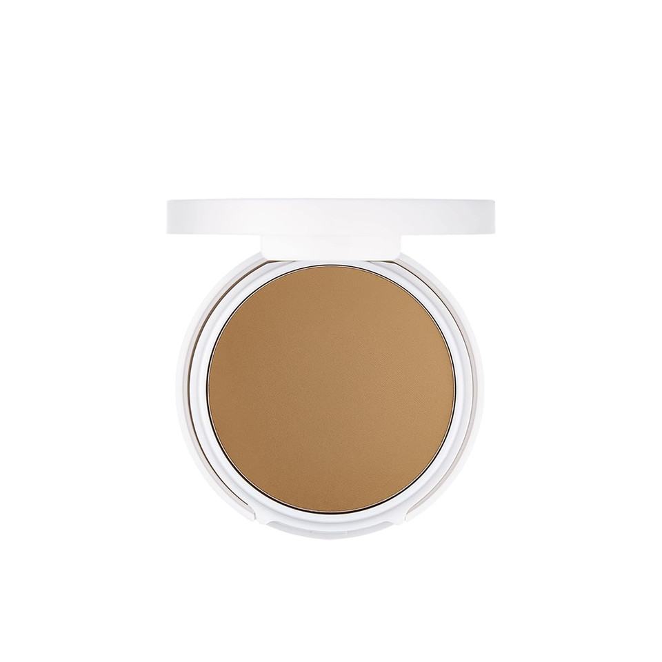 Flower Beauty By Drew Barrymore Light Illusion Perfecting Powder - Powder Foundation + Setting Powder For Makeup - Medium Buildable Coverage - Natural Glow + Flawless Finish - Mirror + Sponge Include D (Mocha)