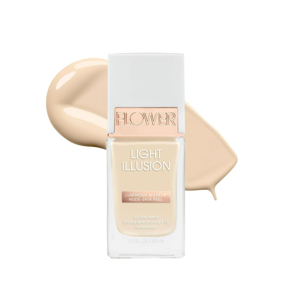 Flower Beauty By Drew Barrymore Light Illusion Spf Foundation - Blendable + Buildable - Natural Finish - Lightweight Formula (Shell)
