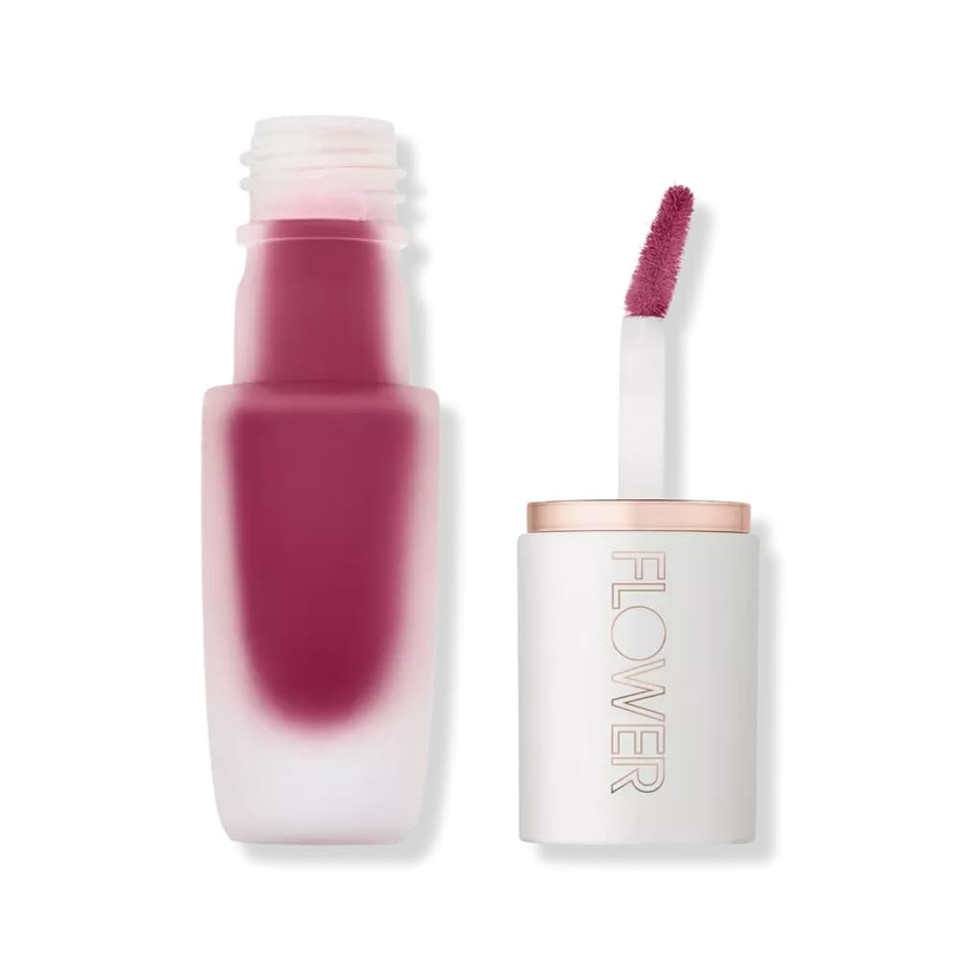 Flower Beauty By Drew Barrymore Perfect Pout Lip Color - Soft Matte Finish - Liquid Lipstick - Comfortable + Lightweight Feel (Fig)