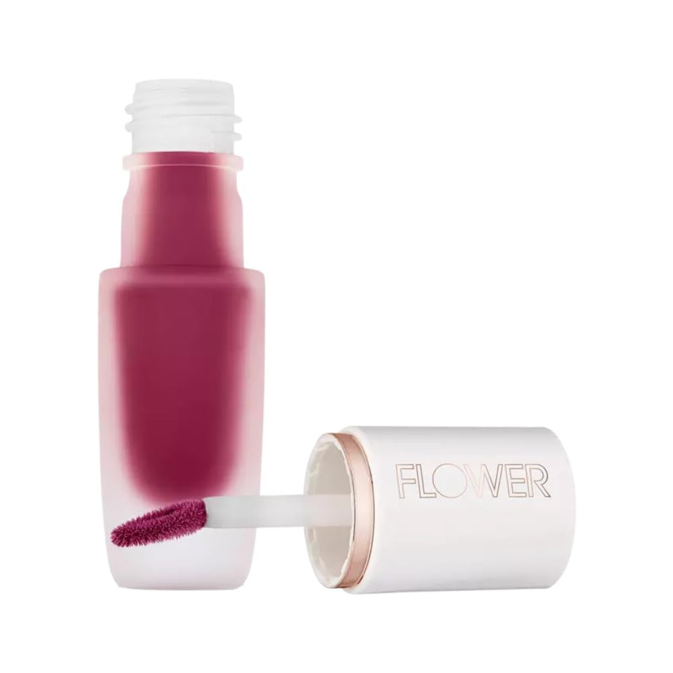 Flower Beauty By Drew Barrymore Perfect Pout Lip Color - Soft Matte Finish - Liquid Lipstick - Comfortable + Lightweight Feel (Fig)