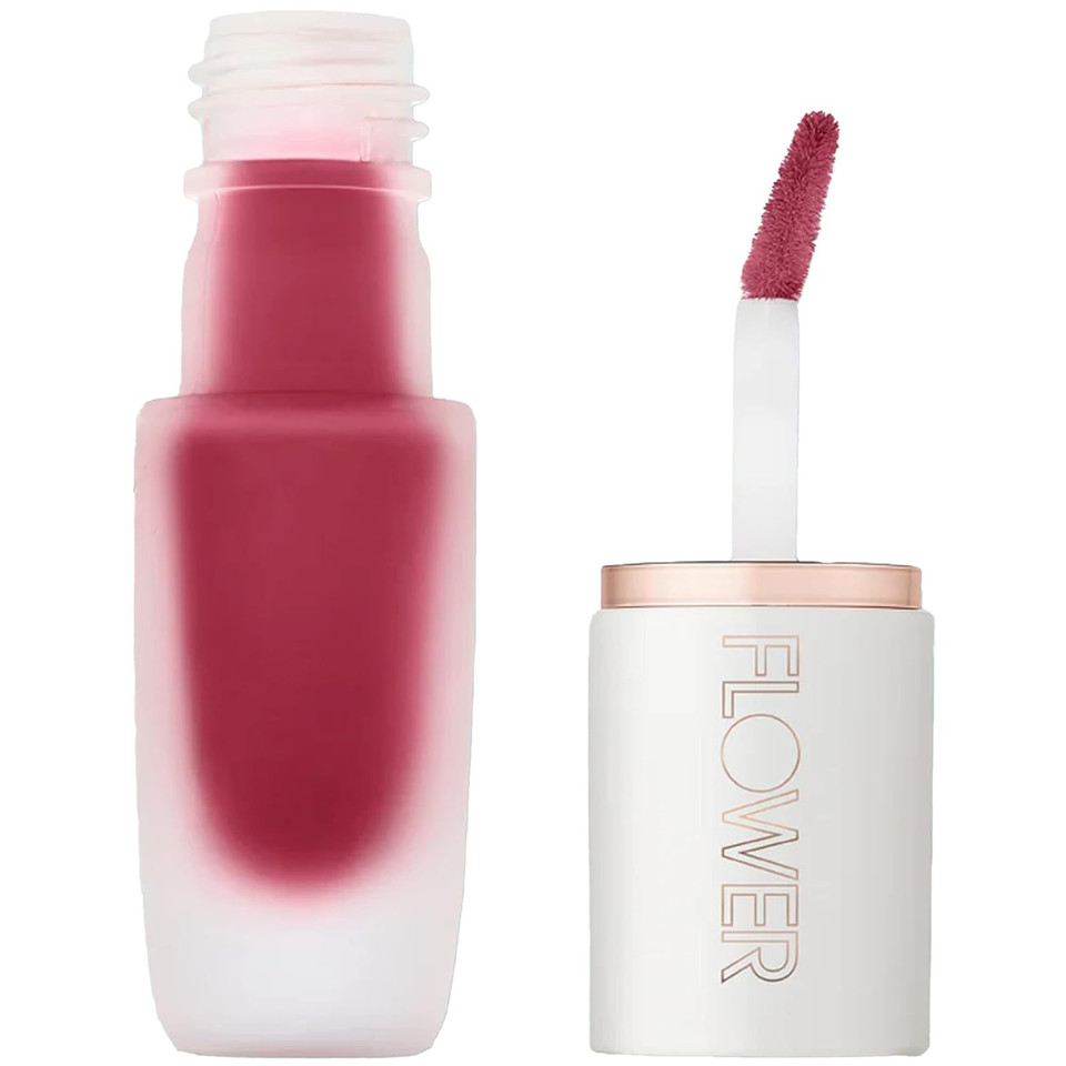 Flower Beauty By Drew Barrymore Perfect Pout Lip Color - Soft Matte Finish - Liquid Lipstick - Comfortable + Lightweight Feel (Raspberry)