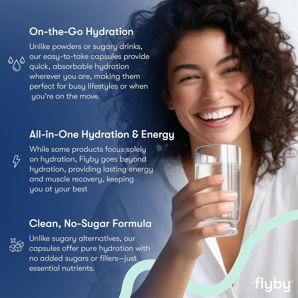 Flyby Electrolyte Capsule - Contains Sodium, Potassium, Vitamin D3, B Vitamins, Copper And Manganese | Electrolytes Recovery | Non-Gmo | No Added Sugar  60 Count