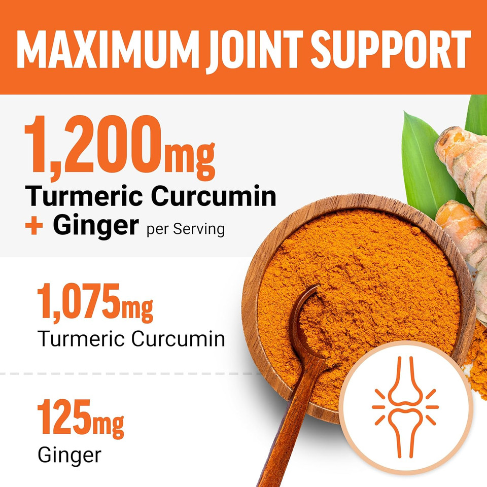 Force Factor Better Turmeric Maximum Joint Support, 1075Mg Curcumin With Ginger To Support Mobility, Flexibility & Comfort, Chews More Convenient Than Turmeric Gummies, Fruit Punch, 60 Soft Chews