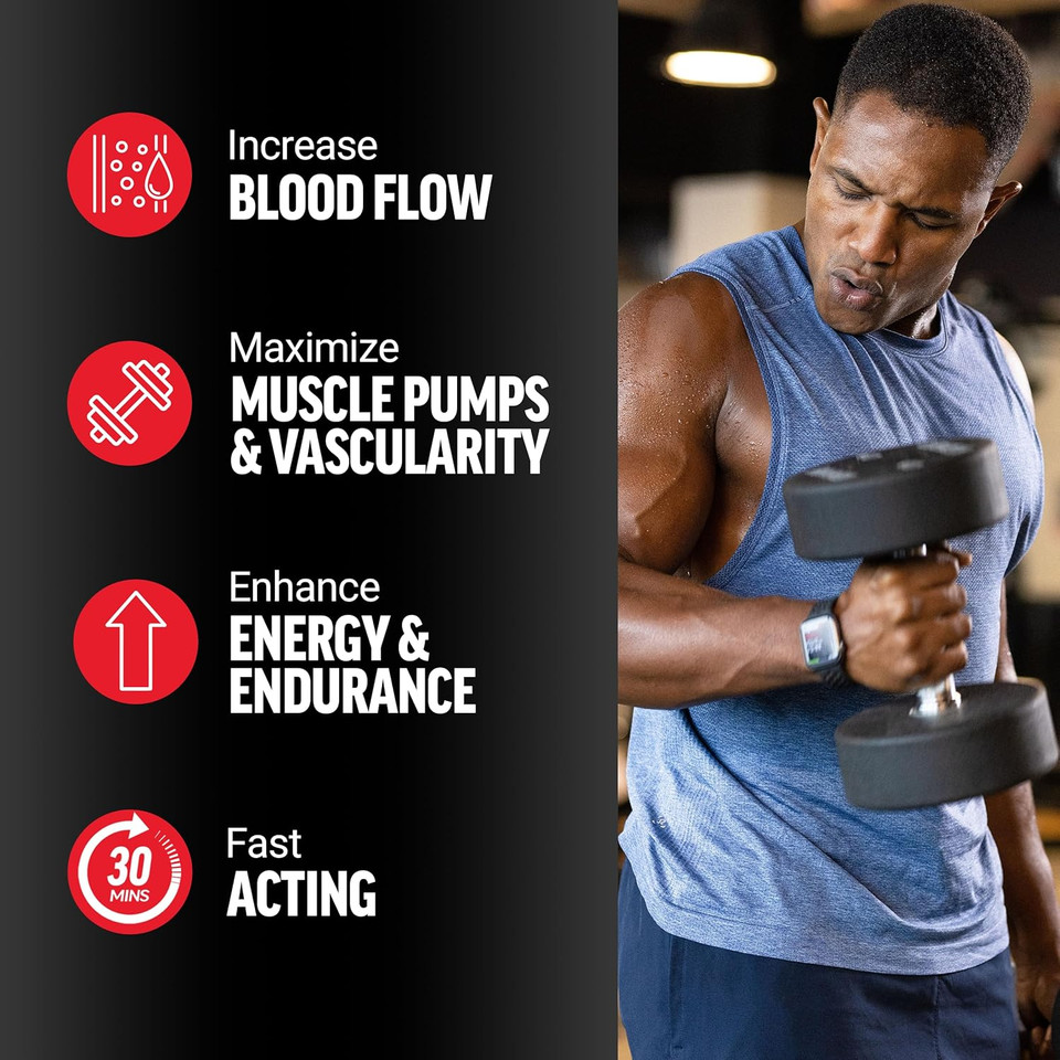 Force Factor Nitric Oxide Booster, Fast-Acting Formula With L-Arginine, Boosts Nitric Oxide Levels, Maximize Muscle Pumps, Enhance Endurance, Improve Circulation, 120 Capsules