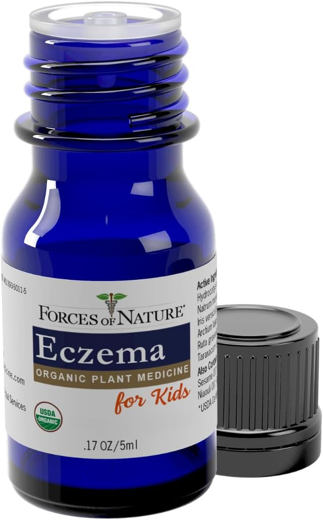 Forces Of Nature Eczema Control For Kids, Sensitive, Dry And Itchy Skin Relief, Steroid-Free Skin Care For Flare-Ups, Eczema Treatment For Kids, Organic Homeopathic Medicine, Fast-Acting, 0.17 Fl Oz