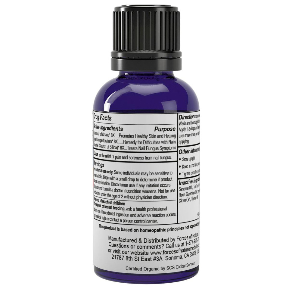 Forces Of Nature Toenail Nail Fungus Treatment Extra Strength, Organic Antifungal Restores Appearance Of Toenails And Fingernails, Homeopathic Medicine For Cracked, Dry And Damaged Nails, 1.0 Fl Oz