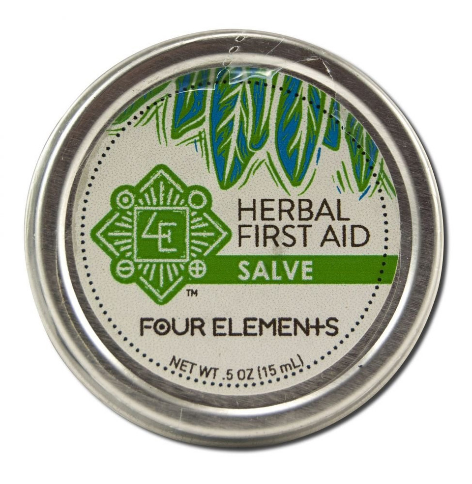 Four Elements 4E Herbal First Aid Salve - 0.5 Oz | Natural Organic Ingredients To Support A Healthy Skin Function