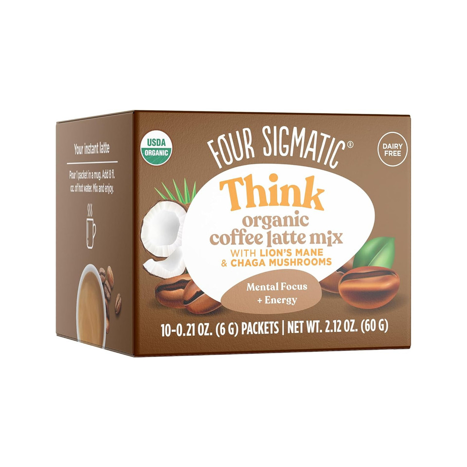 Four Sigmatic Mix Lions Mane Organic 10 Count , Matcha Latte, 2.12 Ounce