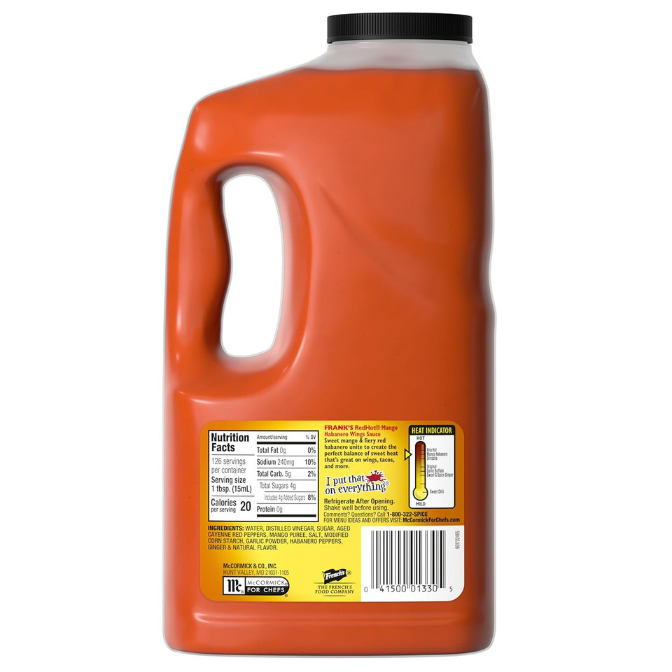 Frank'S Redhot Mango Habanero Wings Sauce, 0.5 Gal