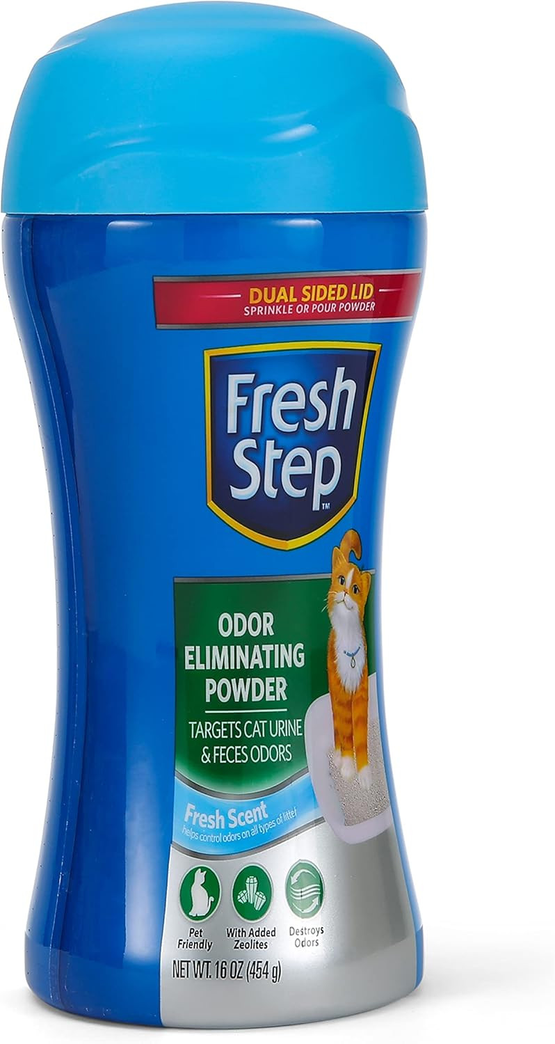 Fresh Step Litter Box Charcoal Odor Eliminating Powder, 15 Ounces Sifting/Pour Cap Unscented | Cat Litter Box Deodorizer Powder | Combats Cat Odors And Neutralizes Smells To Keep Your Home Clean