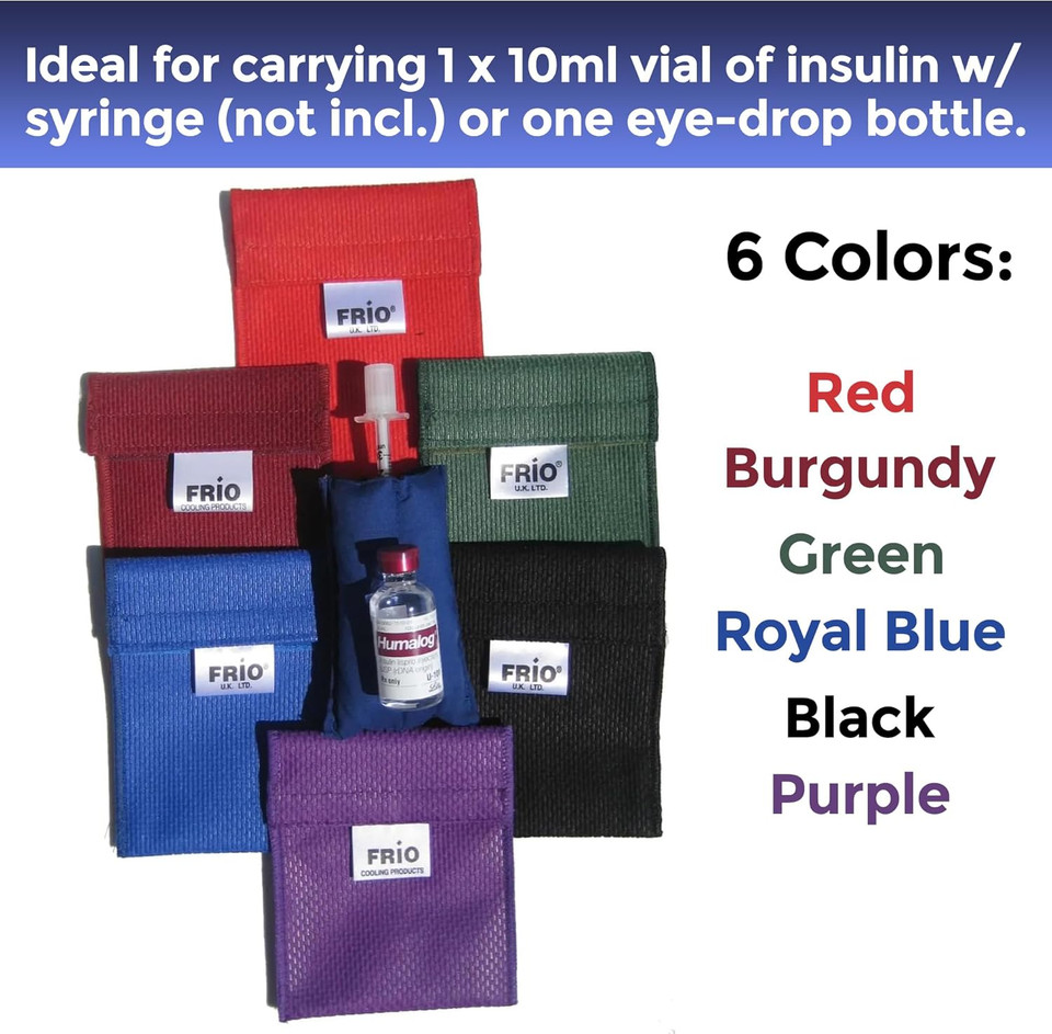Frio Cooling Wallet- Mini - Blue - Holds Single Insulin Vial Or Eye Drop Bottle - Keeps Insulin Cool More Than 45 Hours Without Ever Needing Refrigeration!-Low Shipping Rates-