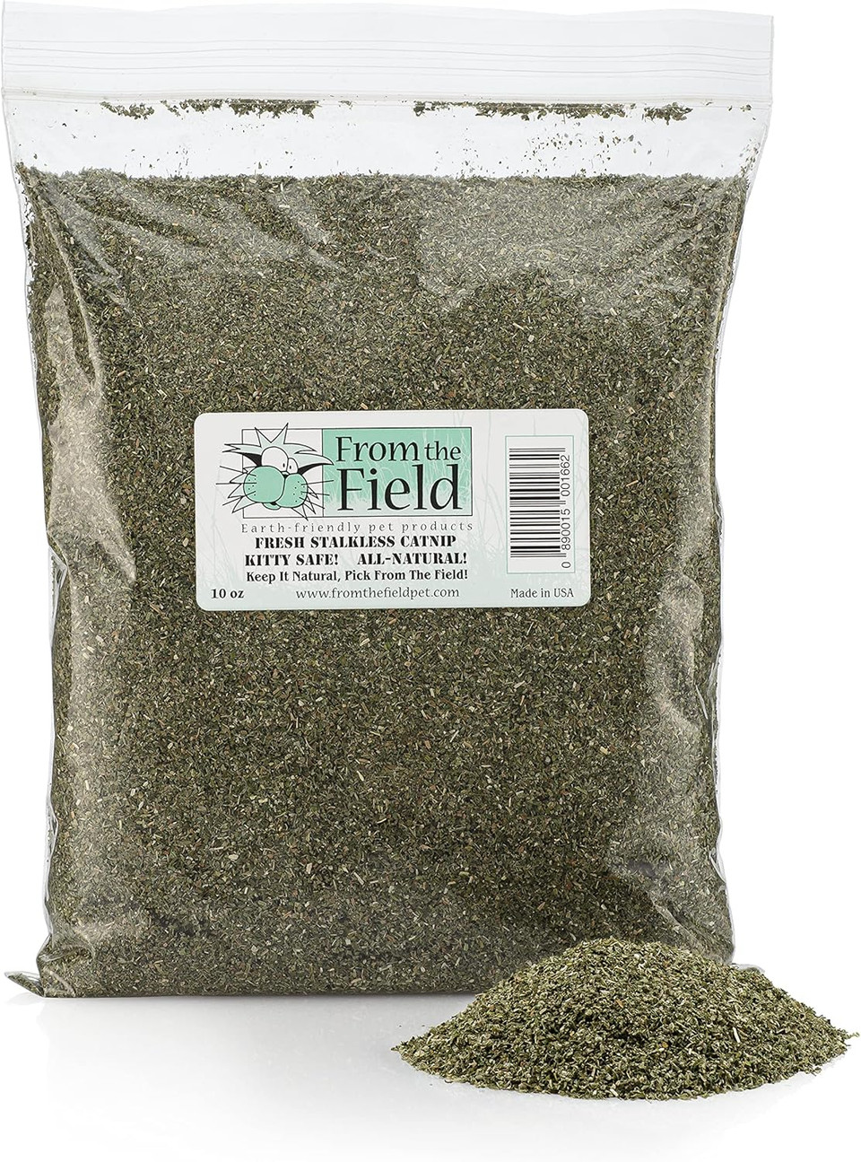 From The Field | Fine Ground Stalkless Catnip | Premium Usa-Grown Catnip For Toys & Playtime | Fresh, Potent, Non-Toxic, Eco-Friendly | Safe For Kittens & Cats | Resealable 1 Oz Can