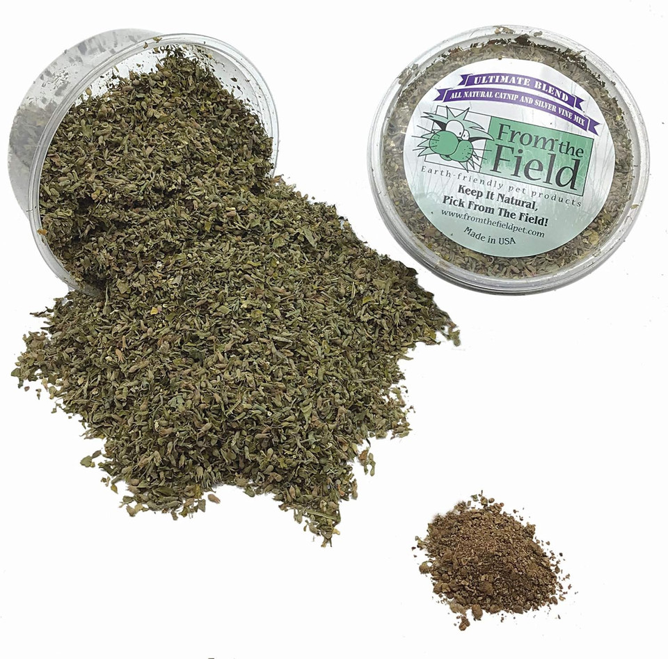 From The Field | No Mess Catnip Pellets | 2 Oz Bag | Compressed, Potent Usa-Grown Catnip & Silver Vine | Resealable Bag | Safe For Play & Nibbling | Long-Lasting, Eco-Friendly Cat Treat