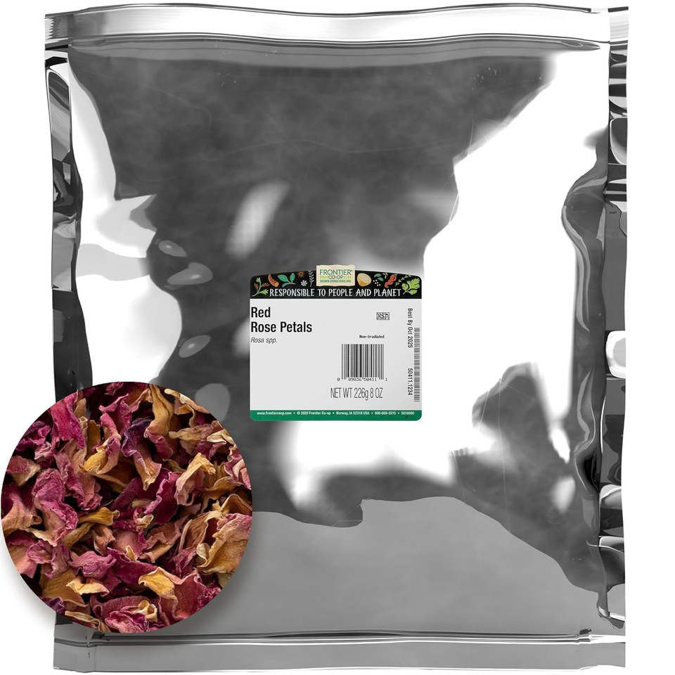 Frontier Bulk Rose Petals, Red, 8 Ounce