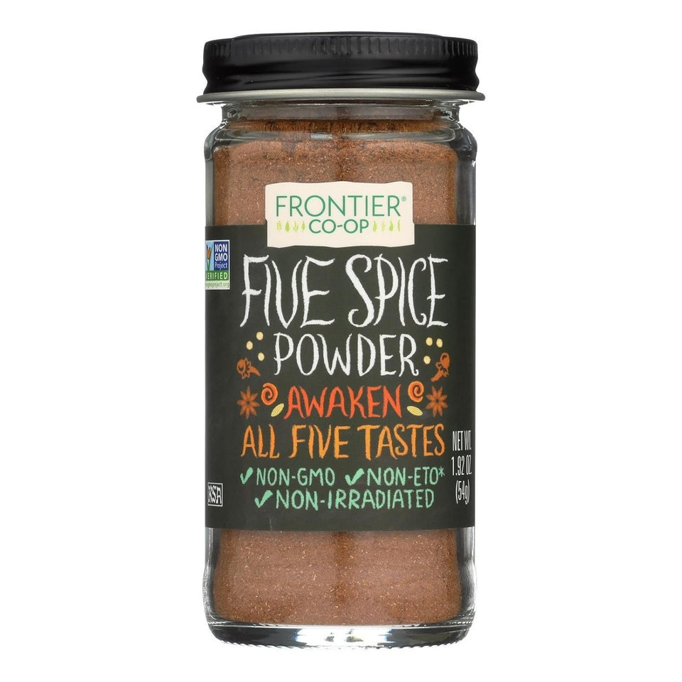 Frontier Co-Op Five Spice Seasoning, 1.92 Ounce, Cinnamon, Fennel Seed, Cloves, Star Anise & White Pepper, Non Gmo, Kosher