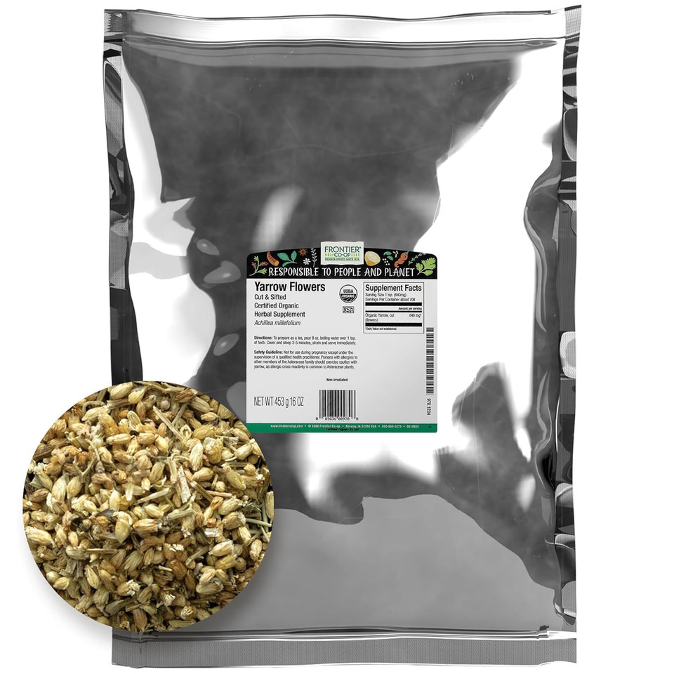 Frontier Co-Op Organic Cut And Sifted Yarrow Flowers 1Lb