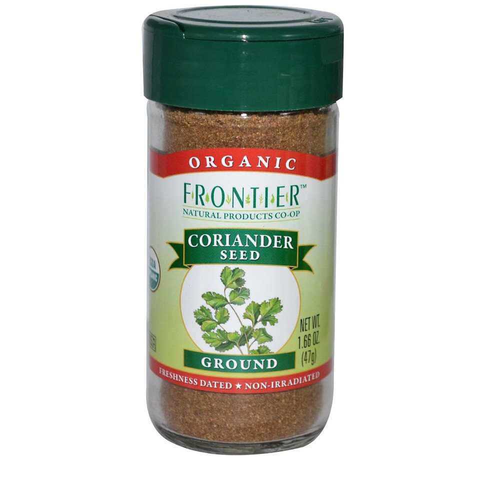Frontier Co-Op Organic Ground Coriander Seed, 1.66 Ounce Bottle, Rich, Bright Aroma, Slight Citrus Undertones