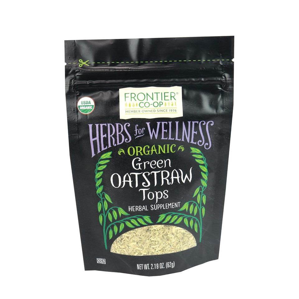 Frontier Co-Op Organic Oatstraw Green Tops, Kosher, 1Lb Bulk Bag - Cut & Sifted Oat Straw Herb, Perfect For Oatstraw Tea, Bath, And Wellness Use