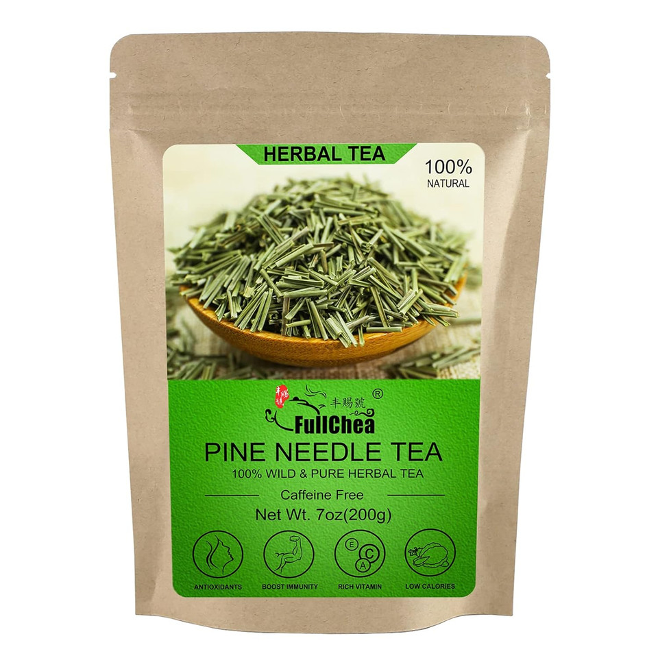 Fullchea - Dried Pine Needle Tea - 7Oz/200G - Premium Red Pine Needles Loose Leaf Herbal Tea - Non-Gmo - Better Than White Pine Needle Tea - Caffeine-Free - Cut & Sifted