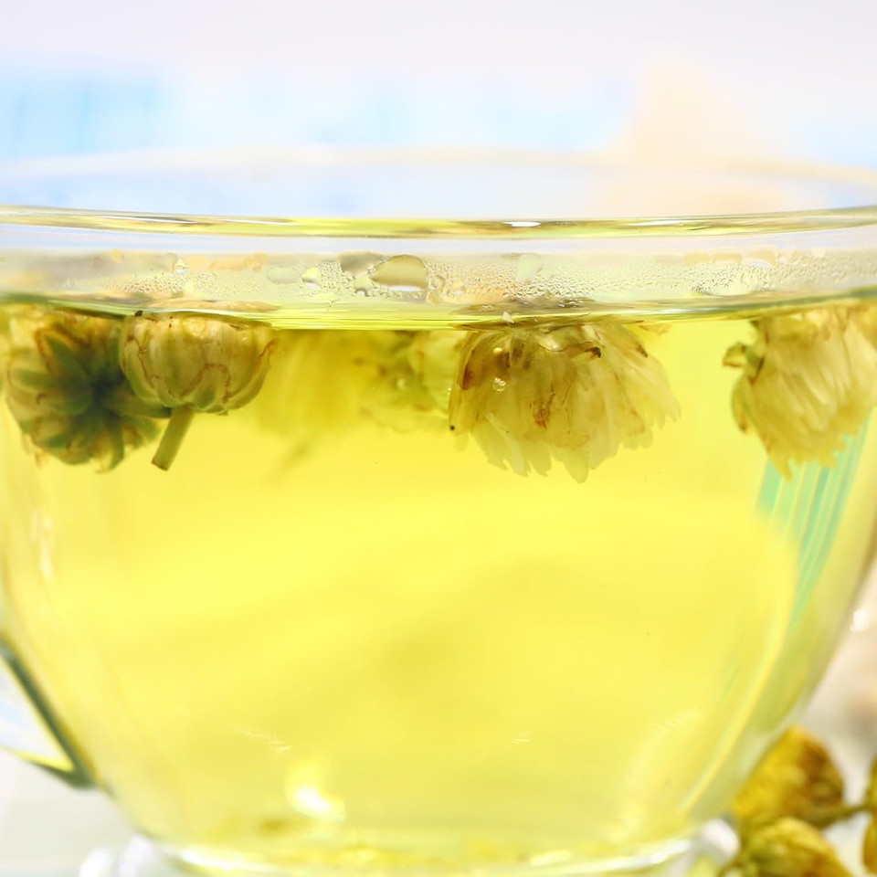 Fullchea - Top Grade Chinese Chrysanthemum Tea - 3.52Oz/100G - Premium Natural Dried Chrysanthemum Flower - Tai Ju Herbal Tea Loose Leaf - Non-Gmo - Caffeine-Free - Sweet & Fresh