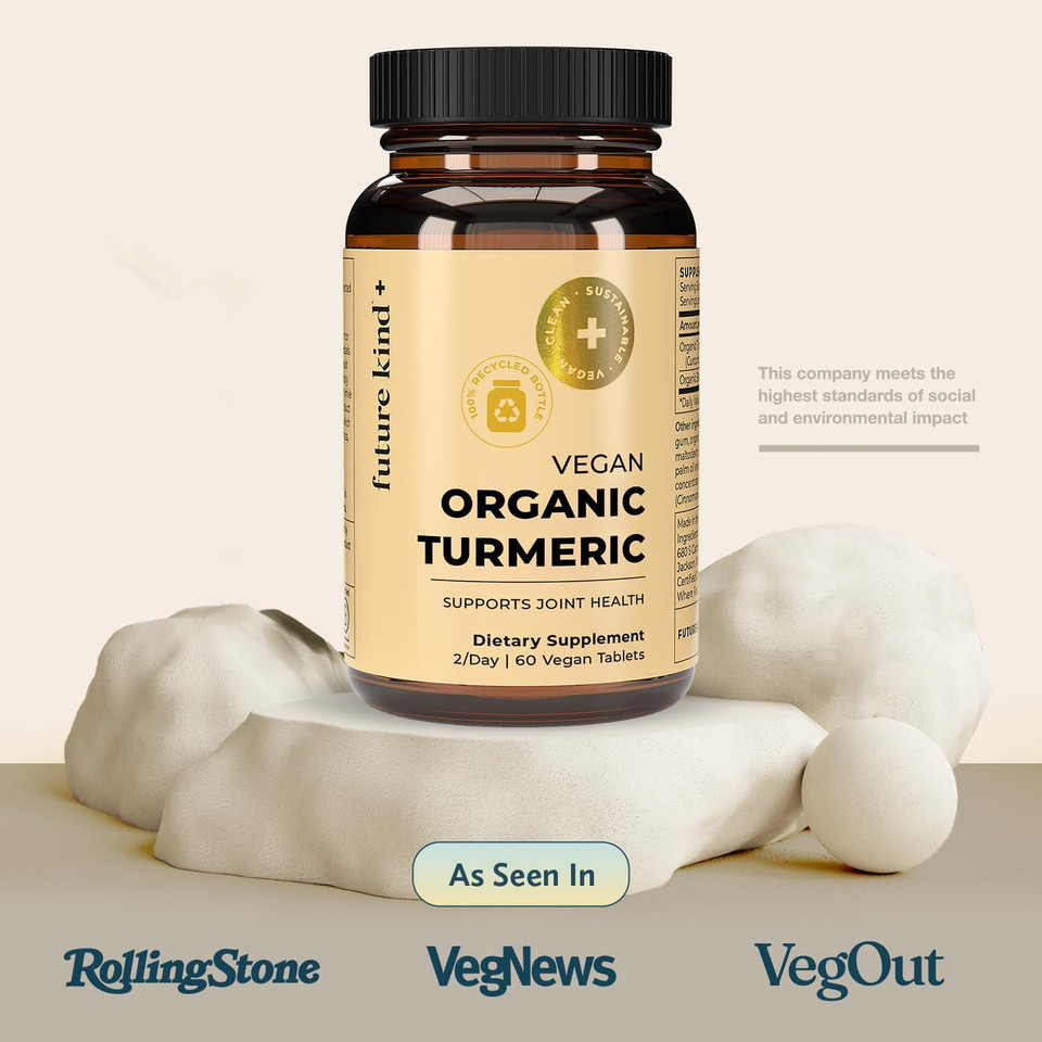 Future Kind Turmeric Supplement (60 Ct) - Vegan Turmeric Curcumin Supplement For Joint Support, Skin & Immunity - 1400Mg Turmeric Curcumin With Black Pepper Fruit, Gluten-Free & Non-Gmo