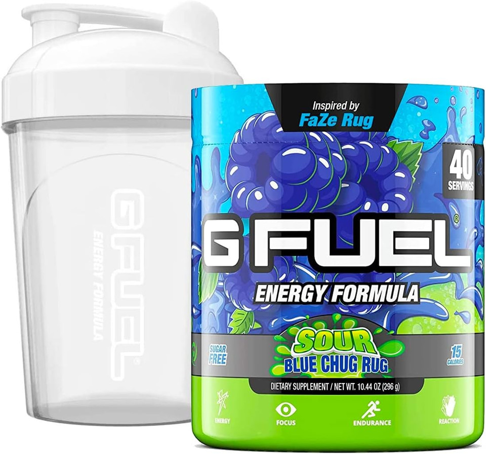 G Fuel Sour Blue Chug And Shaker Bottle Bundle