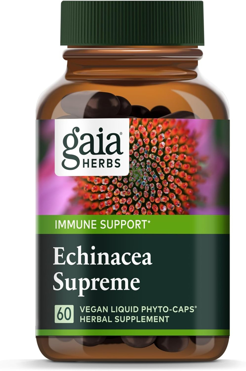 Gaia Herbs Echinacea Supreme - Immune Support Supplement - Echinacea Purpurea & Angustifolia Blend To Support Immune System - 30 Vegan Liquid Phyto-Capsules (15-Day Supply)