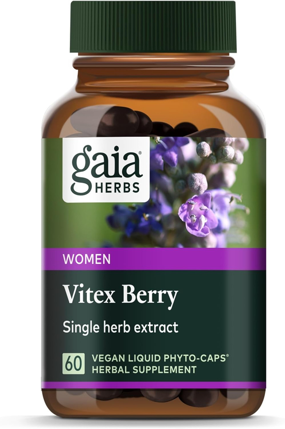 Gaia Herbs Vitex Berry - Supports Hormone Balance & Fertility In Women - 60 Vegan Liquid Phyto-Capsules (30-Day Supply)