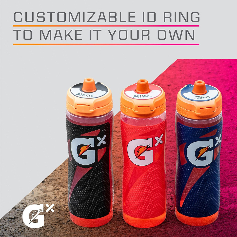 Gatorade Gx Home Hydration System, Non-Slip Gx Squeeze Bottles & Gx Sports Drink Concentrate Pods, Orange, Plastic