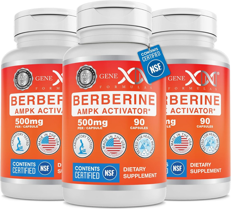 Genex Formulas Berberine Hcl 500Mg (90 Capsules) - Nsf Certified For Safety, Quality & Label Accuracy - Supports Immune Health - Non-Gmo, Gluten Free, Vegetarian