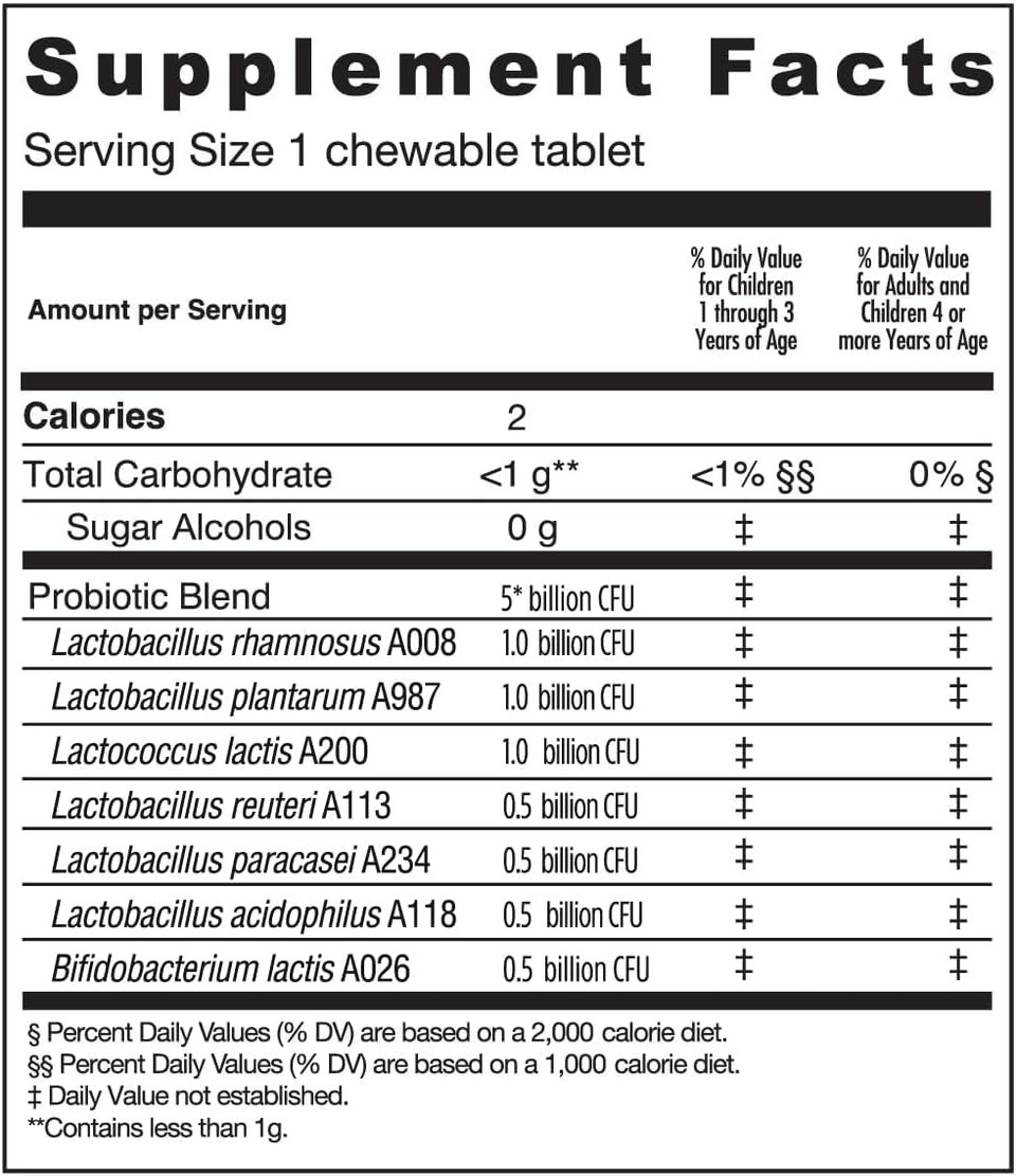 Genuine Health Kid'S Daily Probiotic, Helps Promote Digestive Health & Immune Response, Multi-Strain Formula, Lemonade Flavor, 30 Chewable Tablets
