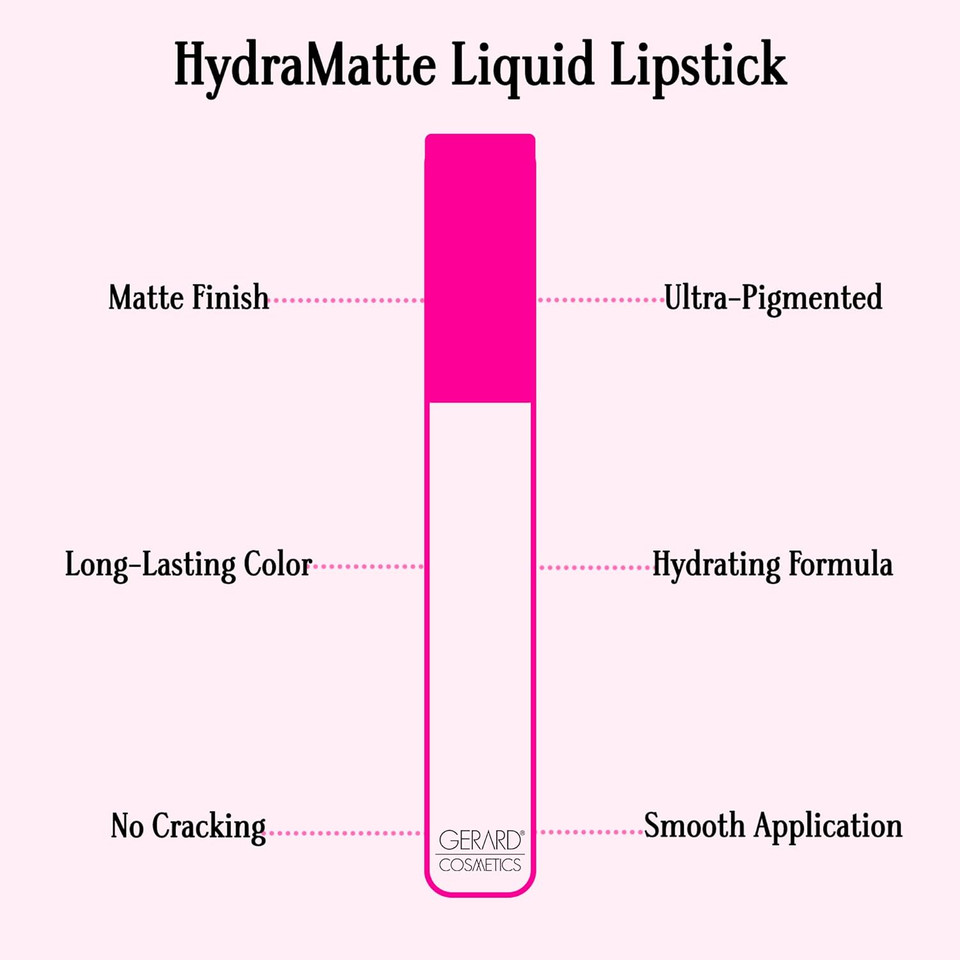Gerard Cosmetics Hydramatte Liquid Lipstick Bare It All, Mauve Lipstick With Matte Finish, Long Lasting And Non Drying, Super Pigmented Fully Opaque Lip Color