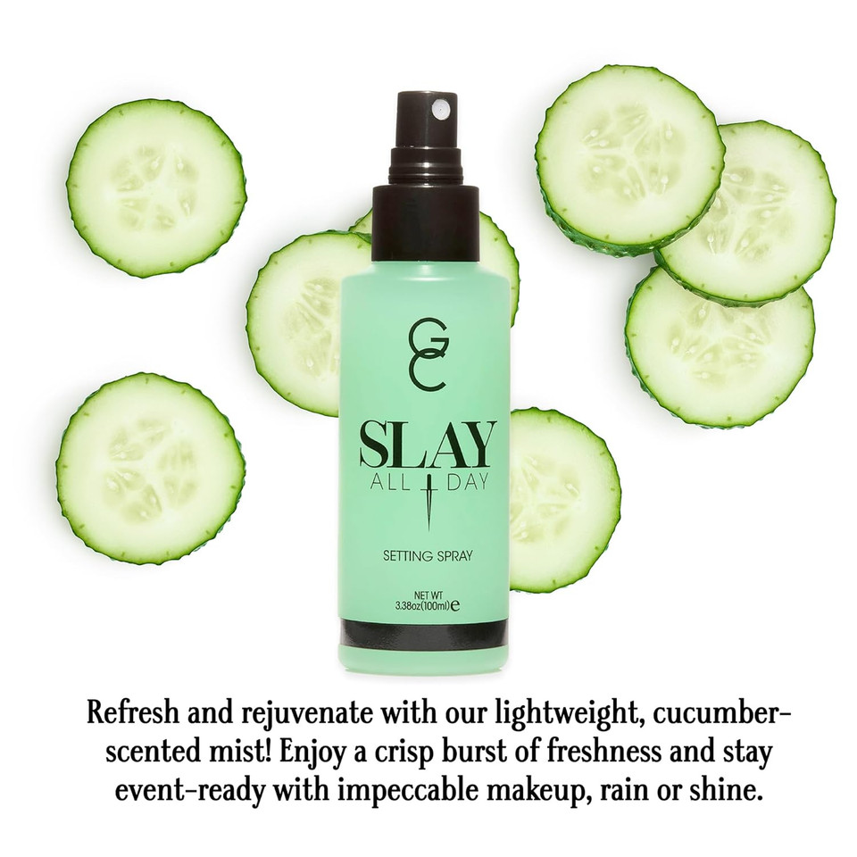 Gerard Cosmetics Slay All Day Makeup Setting Spray (Cucumber Scented), Matte Finish With Oil Control, Cruelty Free, Long Lasting Finishing Spray, 3.38Oz (100Ml)