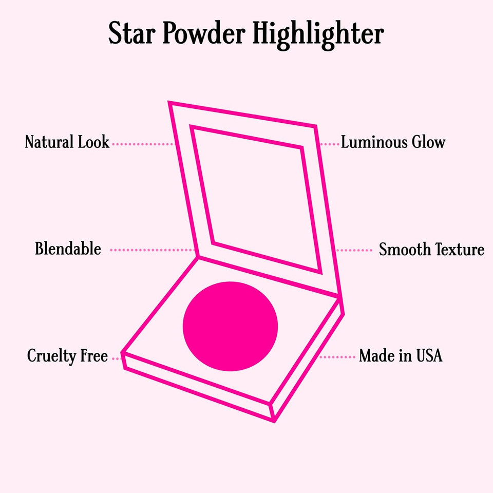 Gerard Cosmetics Star Powder Highlighter Dorothy, Deep Bronze Mineral Highlighter Makeup For Glowing Skin, Professional Facial Luminizer, Cruelty Free, Made In The Usa