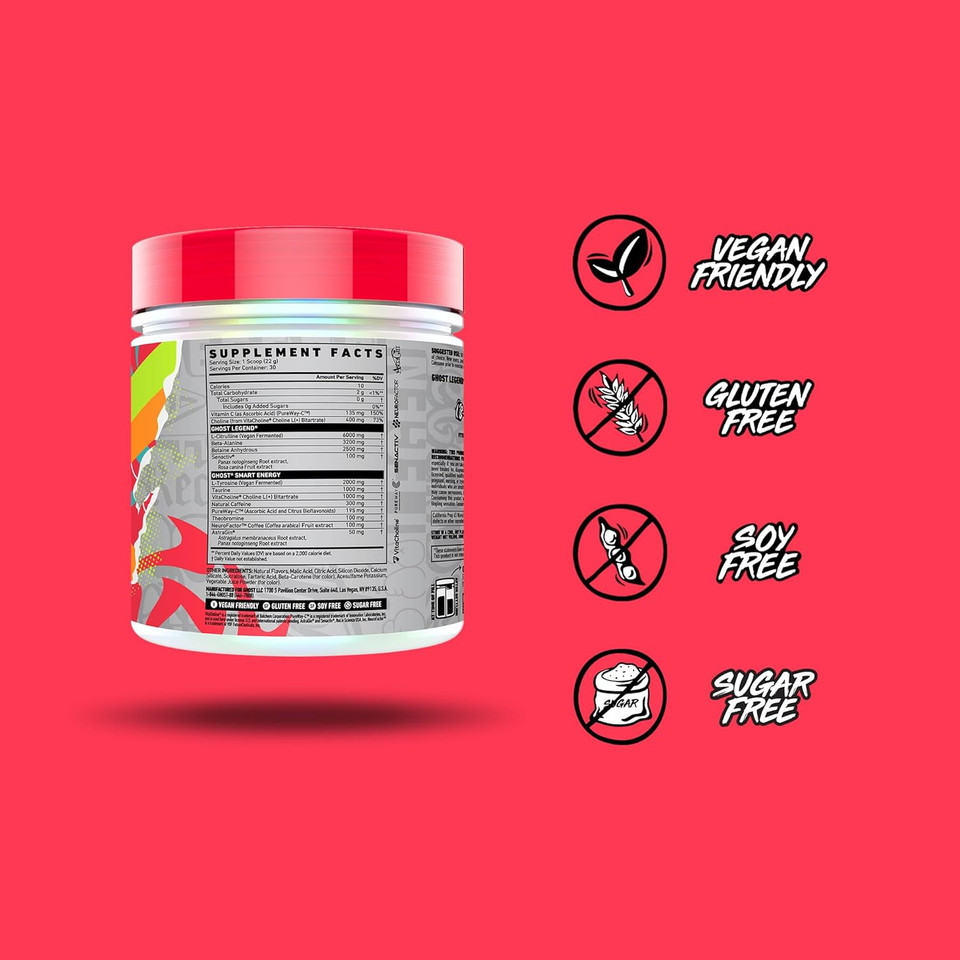 Ghost Legend Pre-Workout Powder, Orange Cream - 30 Servings  Pre-Workout For Men & Women With Choline, L-Citrulline, & Beta Alanine For Energy & Focus