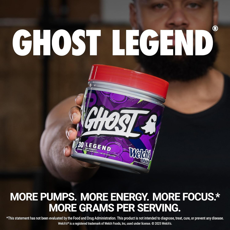 Ghost Legend Pre-Workout Powder, Welch'S Grape - 30 Servings  Pre-Workout For Men & Women With Choline, L-Citrulline, & Beta Alanine For Energy & Focus