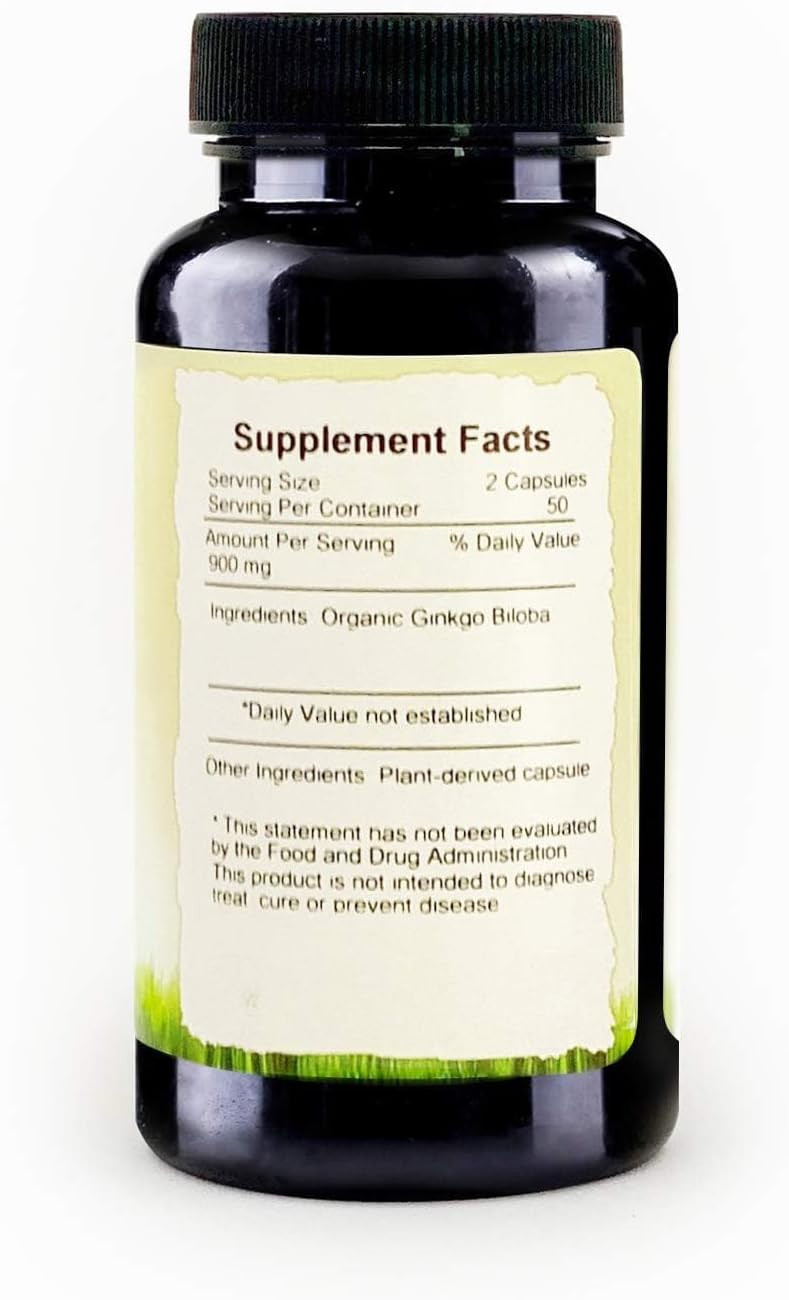 Ginkgo Biloba Capsule  Memory Supplement For Brain  Energy Supplement  100 Ct