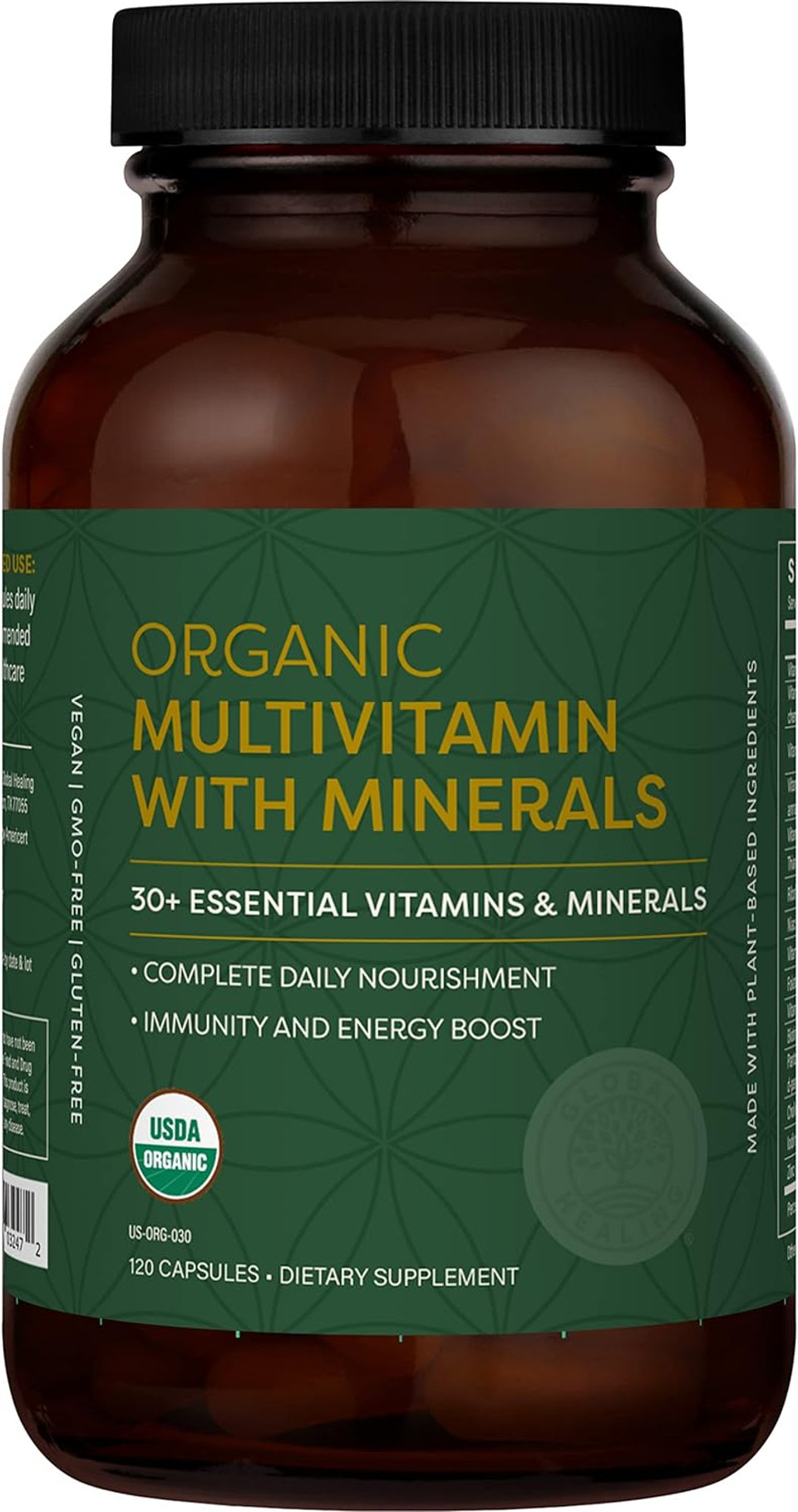 Global Healing Center - Usda Organic Multivitamin For Women & Men - Vitamins Include A, C, D, & More For Your Overall Health & Wellness Needs - Complete Daily Multi Vitamin Nourishment (120 Capsules)