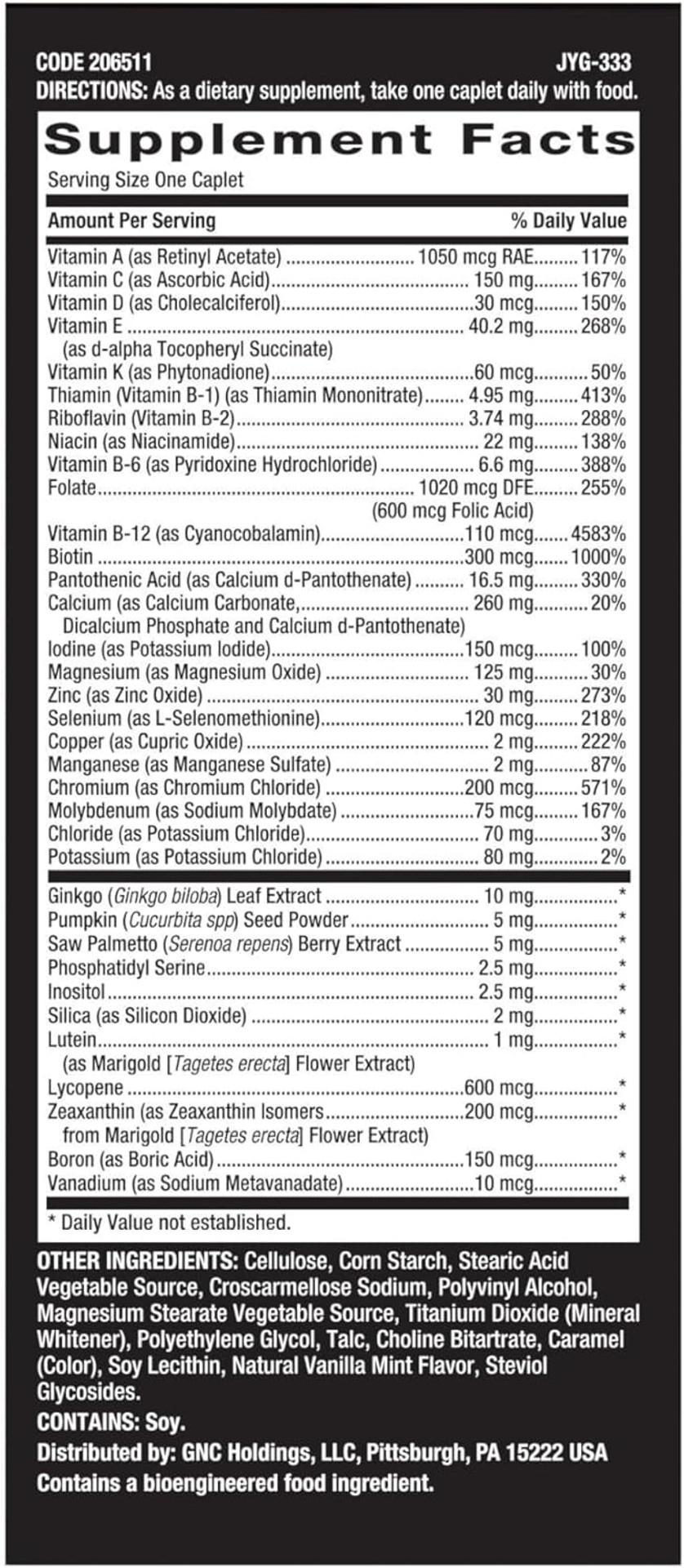 Gnc Mega Men 50 Plus Multivitamin | Heart Health | Prostate And Circulatory Support | 1 Daily