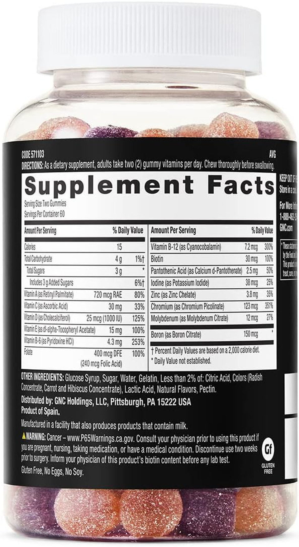 Gnc Mega Men Multivitamin Gummy, Energy, Metabolism, & Immune Support, Mixed Berry, 120 Count