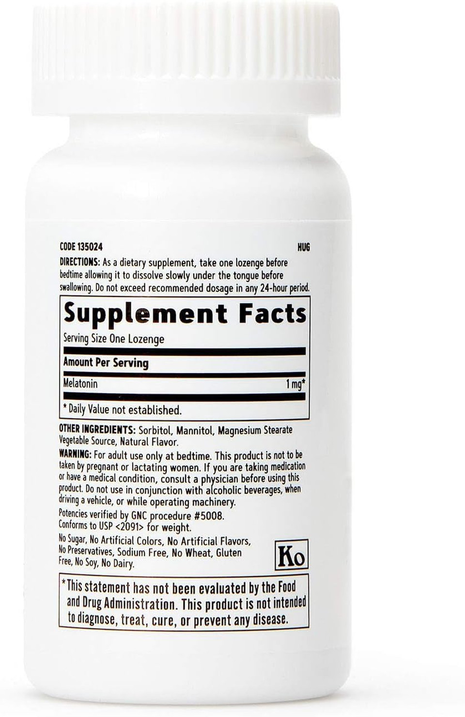 Gnc Melatonin Lozenges 1Mg | Promotes Sleep | Cherry - 60 Vegetarian Lozenges