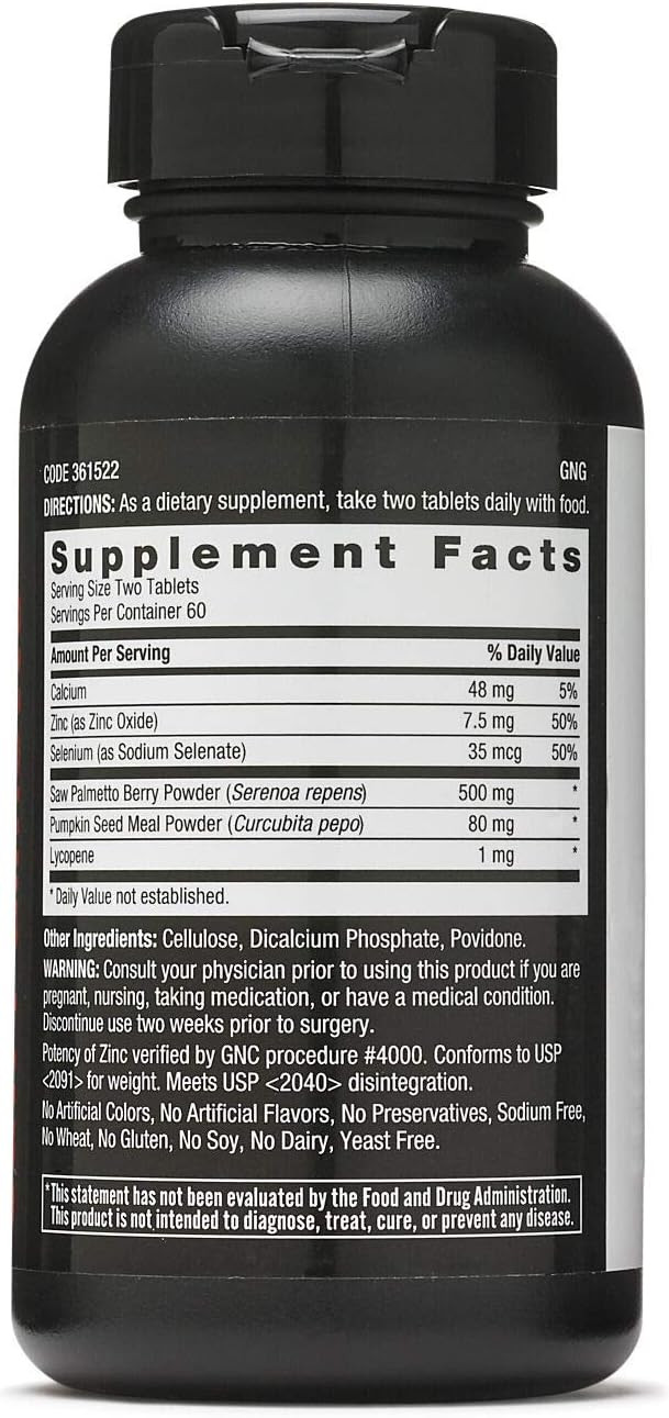 Gnc Men'S Saw Palmetto Formula, 120 Tablets, Supports Normal Prostate Function