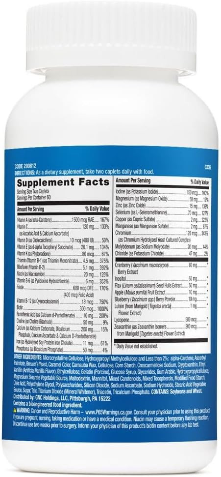 Gnc Milestones Teen Multivitamin For Boys 12-17, 120 Caplets, Supports Energy Production And Muscle Function