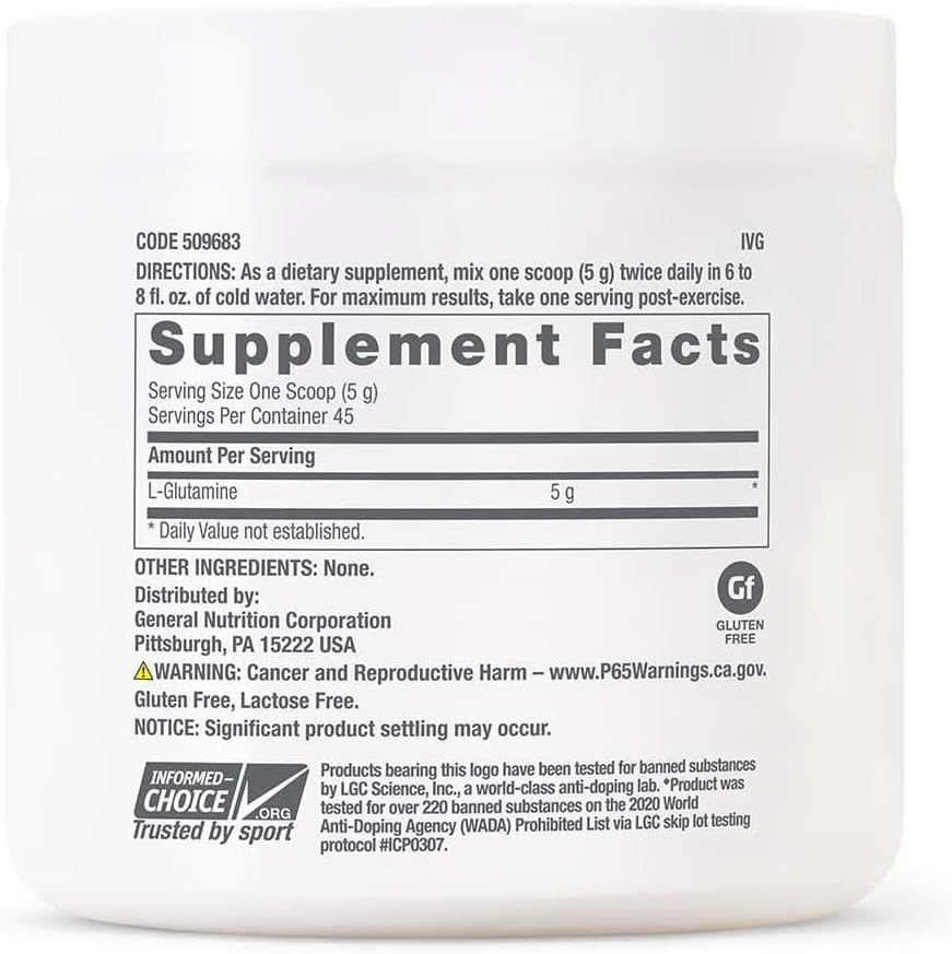 Gnc Pro Performance L-Glutamine 5000Mg - Unflavored | 45 Servings