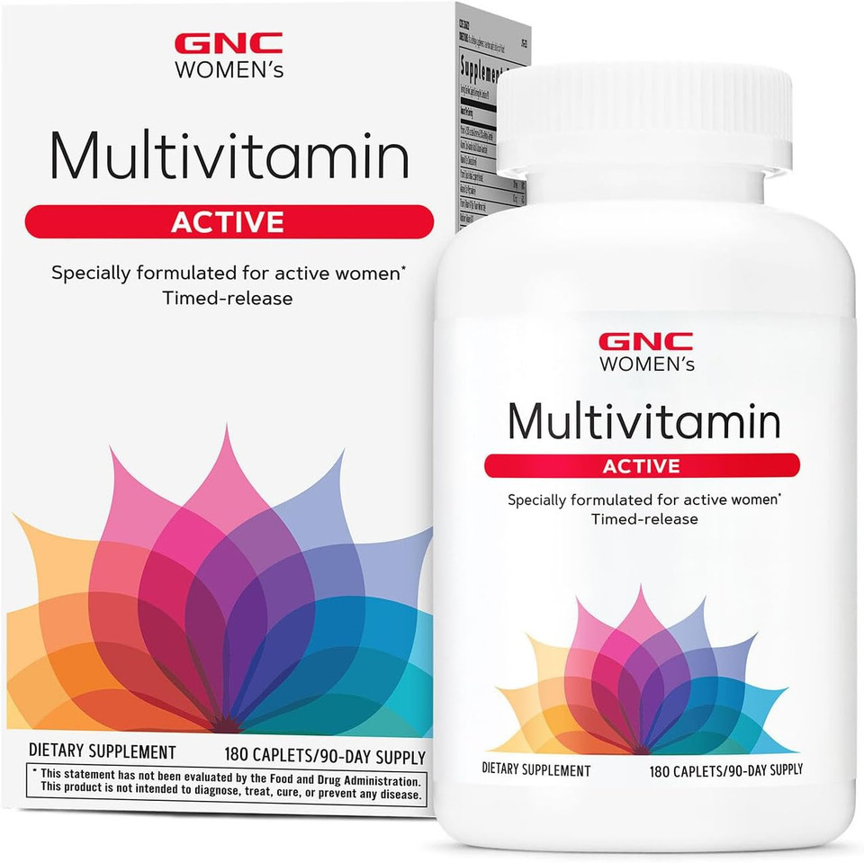 Gnc WomenS Active Multivitamin Clinically Proven For Nutrition, Exercise Recovery, Energy Production, Bone Health, Beauty, Immune, Biotin, Iron, Zinc, 180 Caplets
