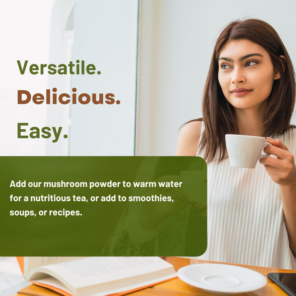 Go Nutra Organic Tremella Mushroom Powder 4Oz, Mushroom Extract For Hair Skin Health Immune Support Pure Vegan Supplement